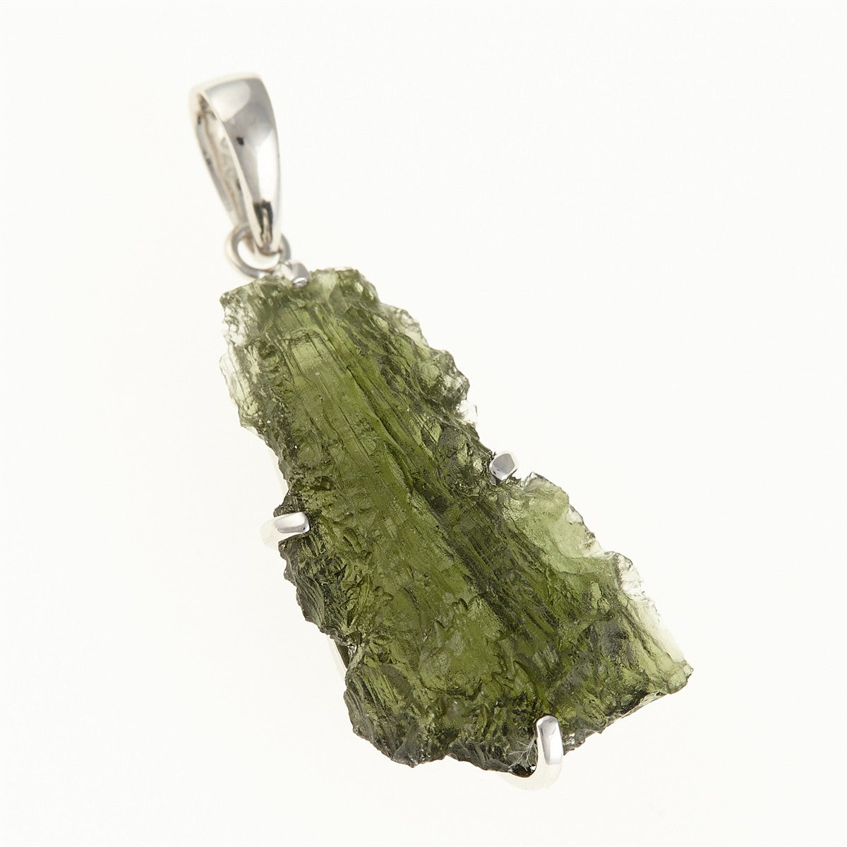 Silver pendant with a moldavite SM12006