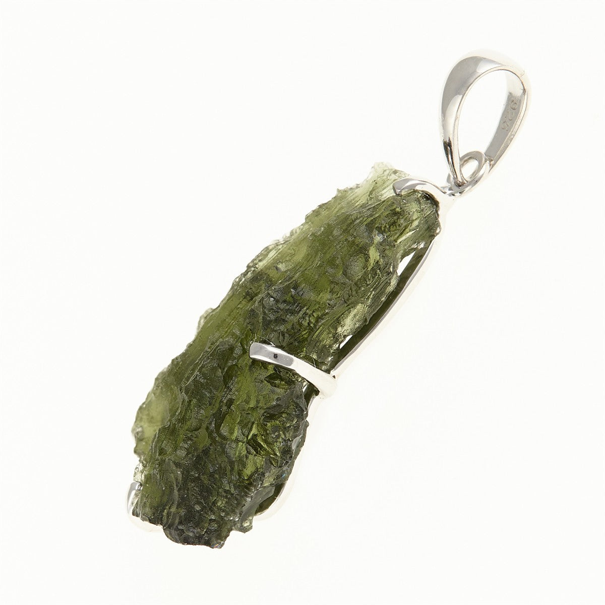Silver pendant with a moldavite SM12006