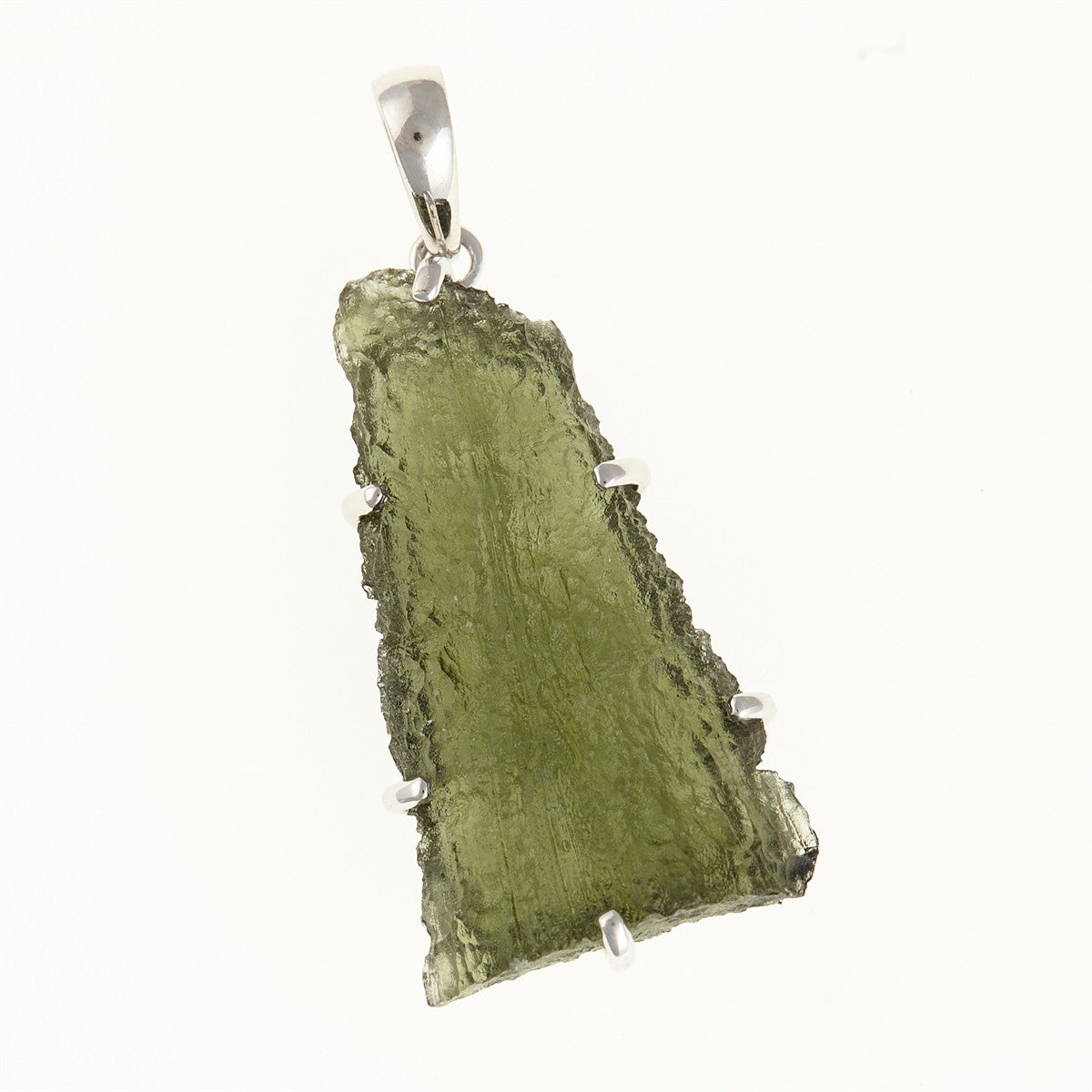 Silver pendant with a moldavite SM12007