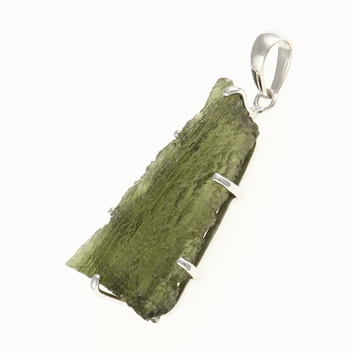 Silver pendant with a moldavite SM12007