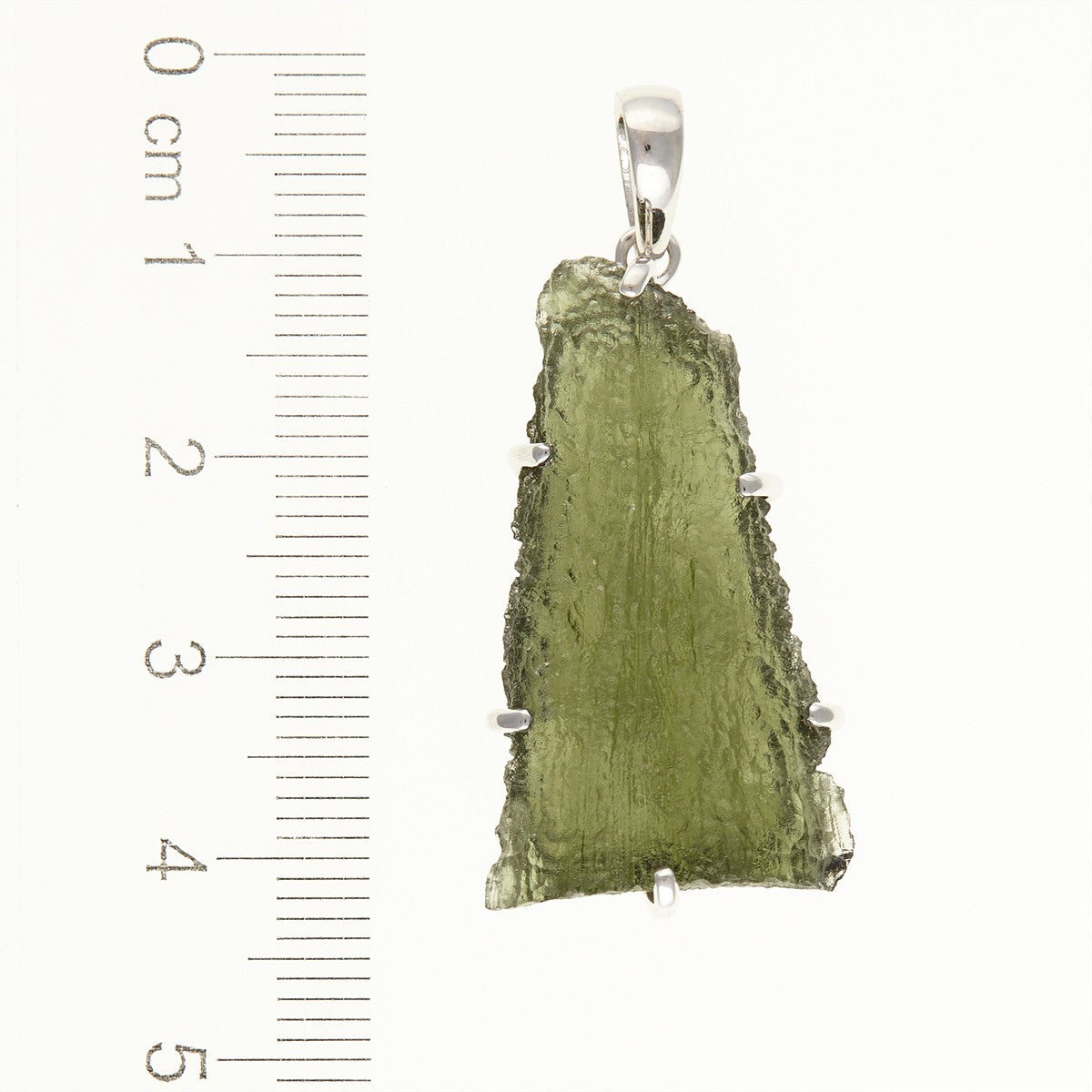 Silver pendant with a moldavite SM12007