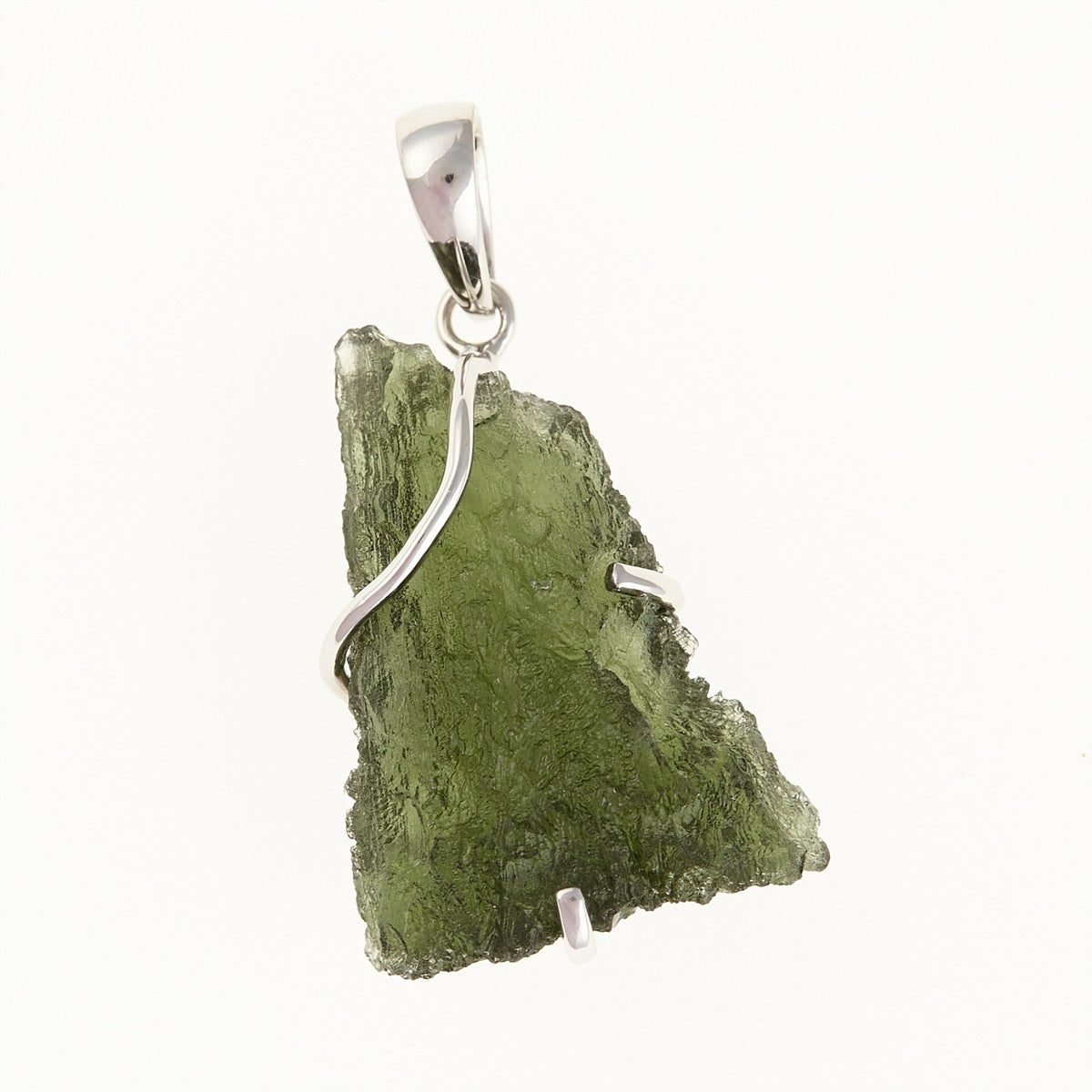 Silver pendant with a moldavite SM12009