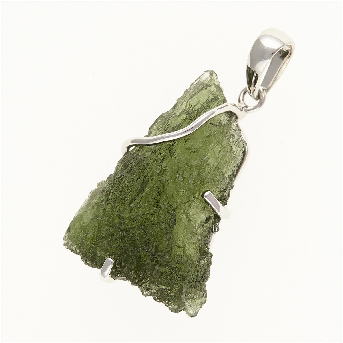 Silver pendant with a moldavite SM12009
