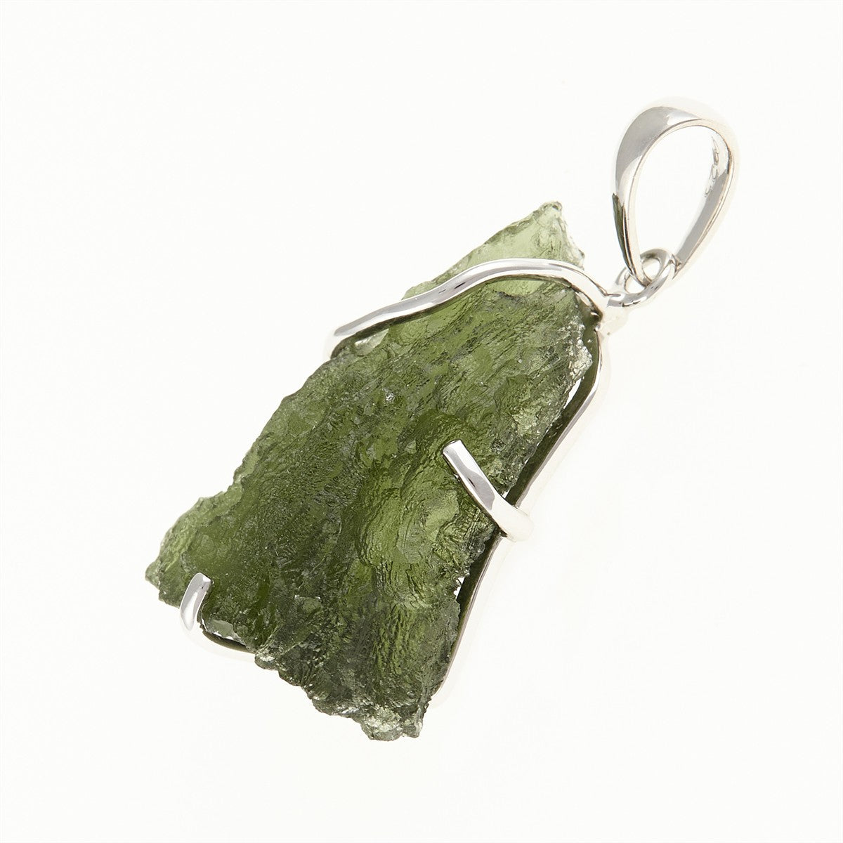Silver pendant with a moldavite SM12009
