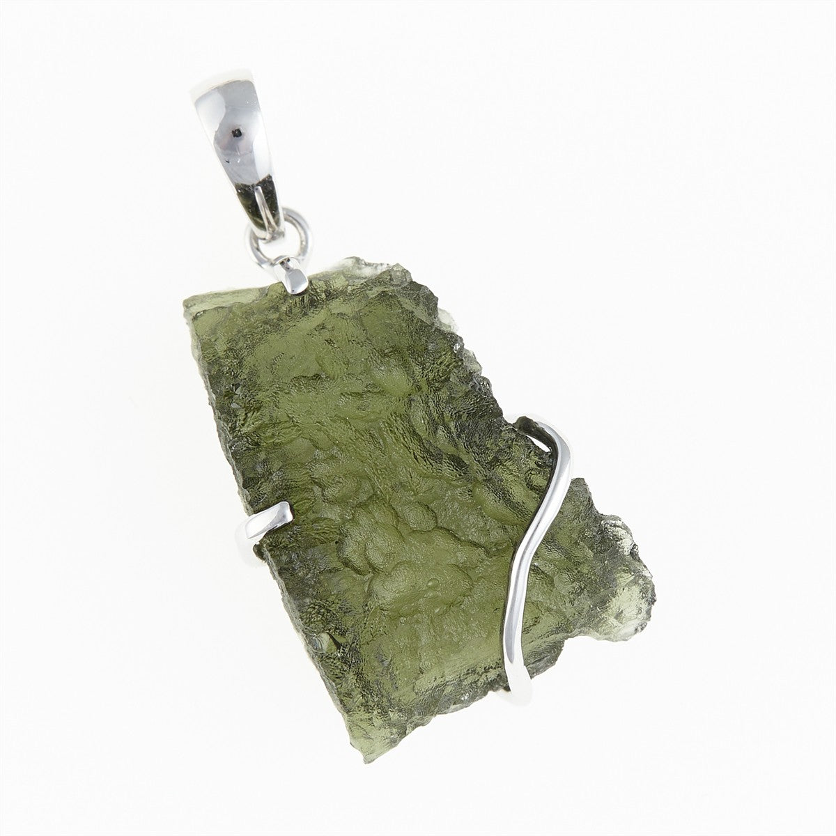 Silver pendant with a moldavite SM12010