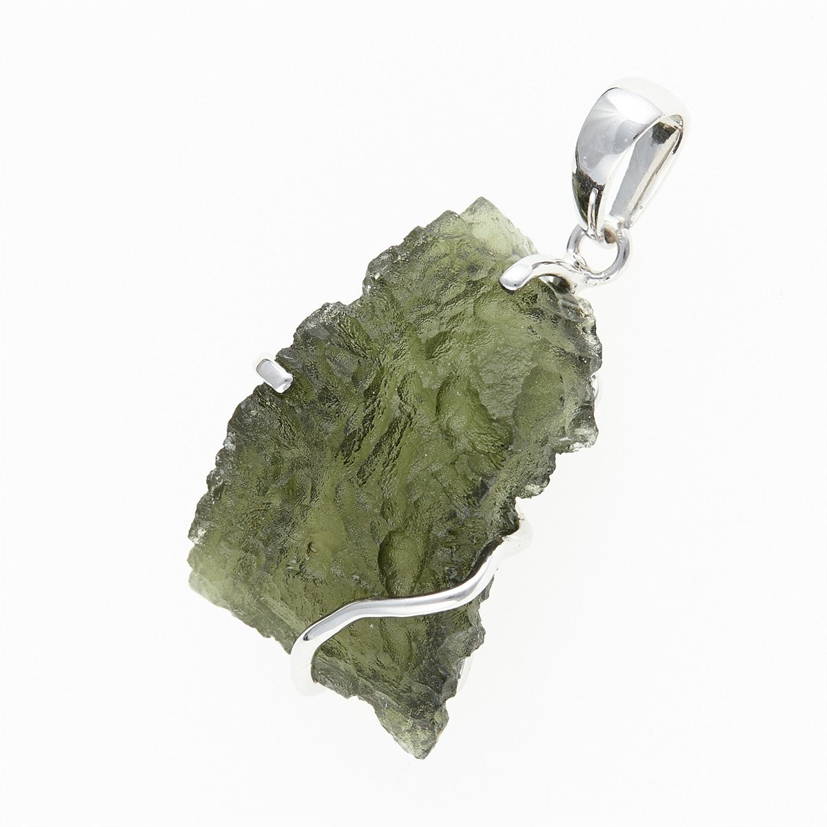 Silver pendant with a moldavite SM12010