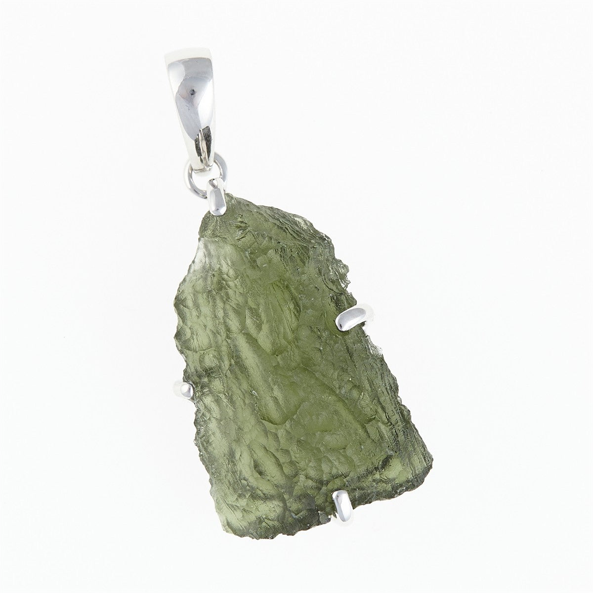 Silver pendant with a moldavite SM12011