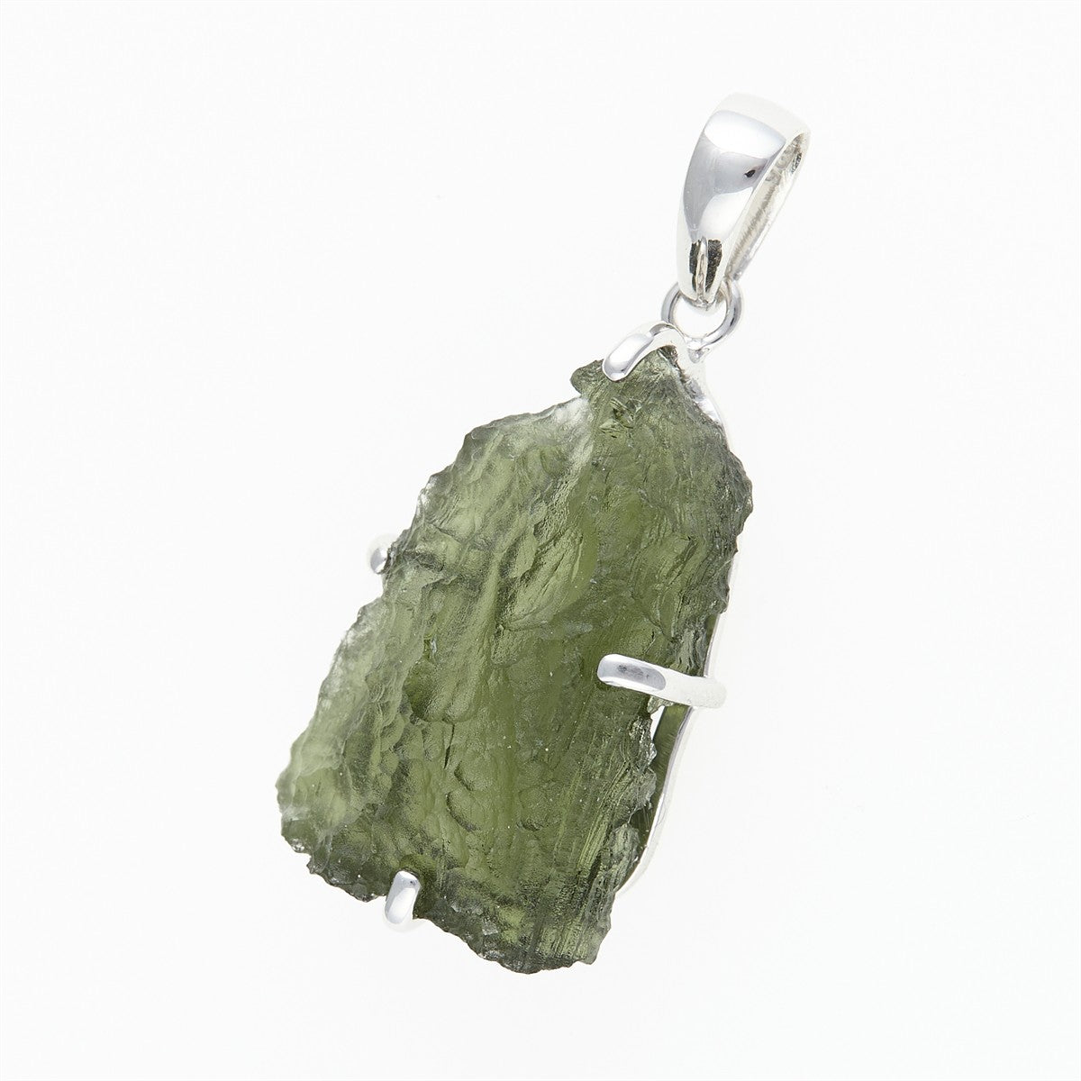 Silver pendant with a moldavite SM12011