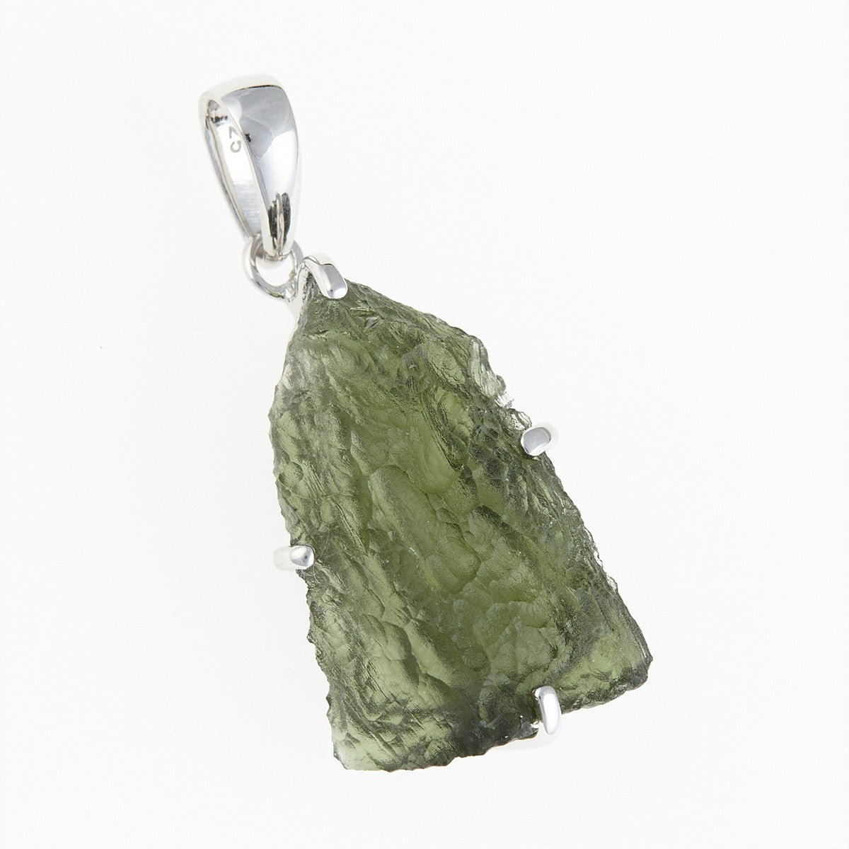 Silver pendant with a moldavite SM12011