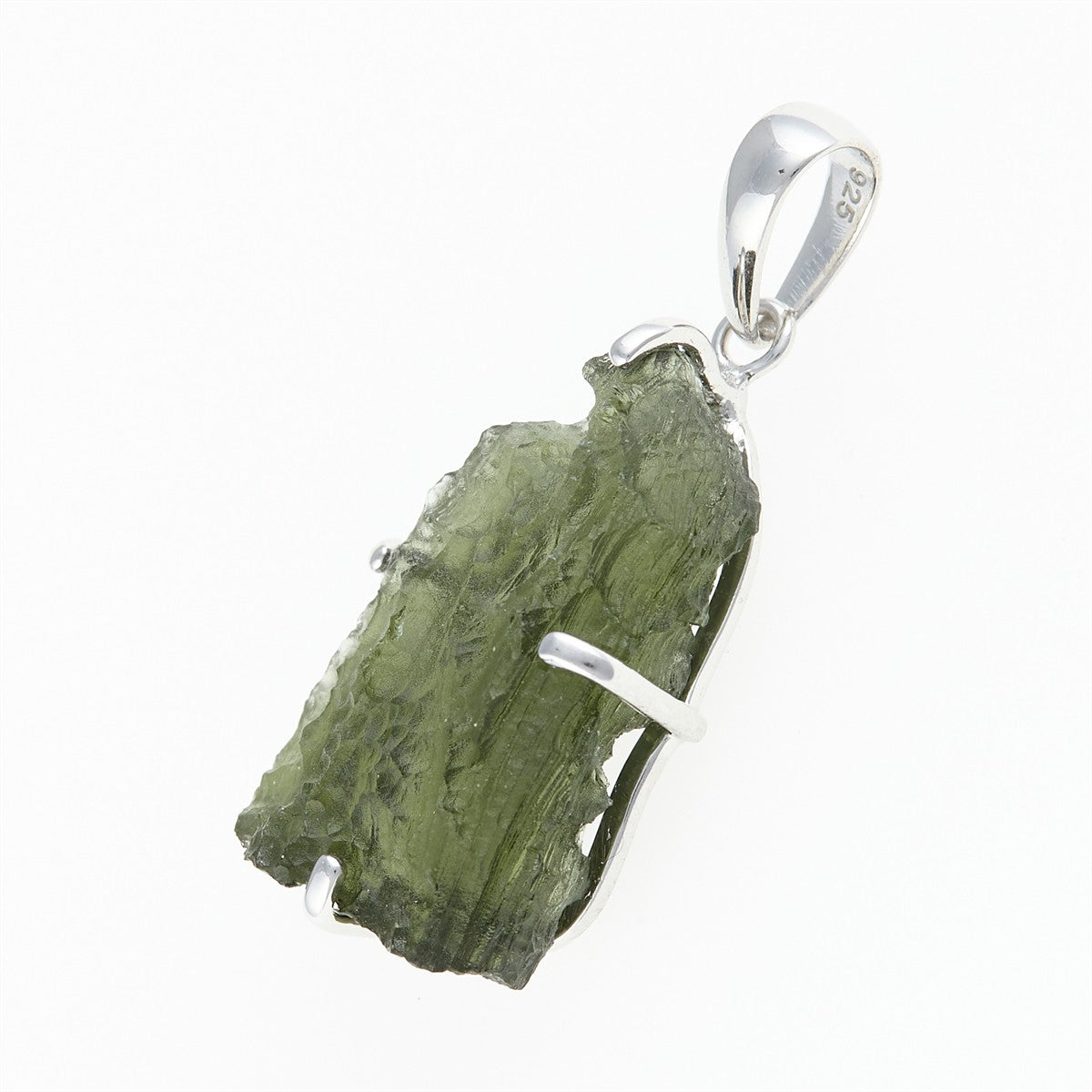Silver pendant with a moldavite SM12011