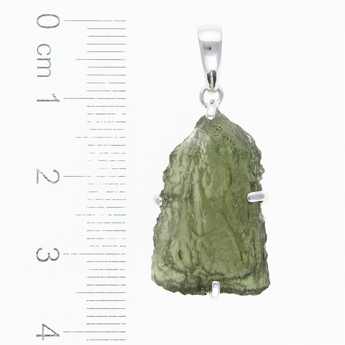 Silver pendant with a moldavite SM12011