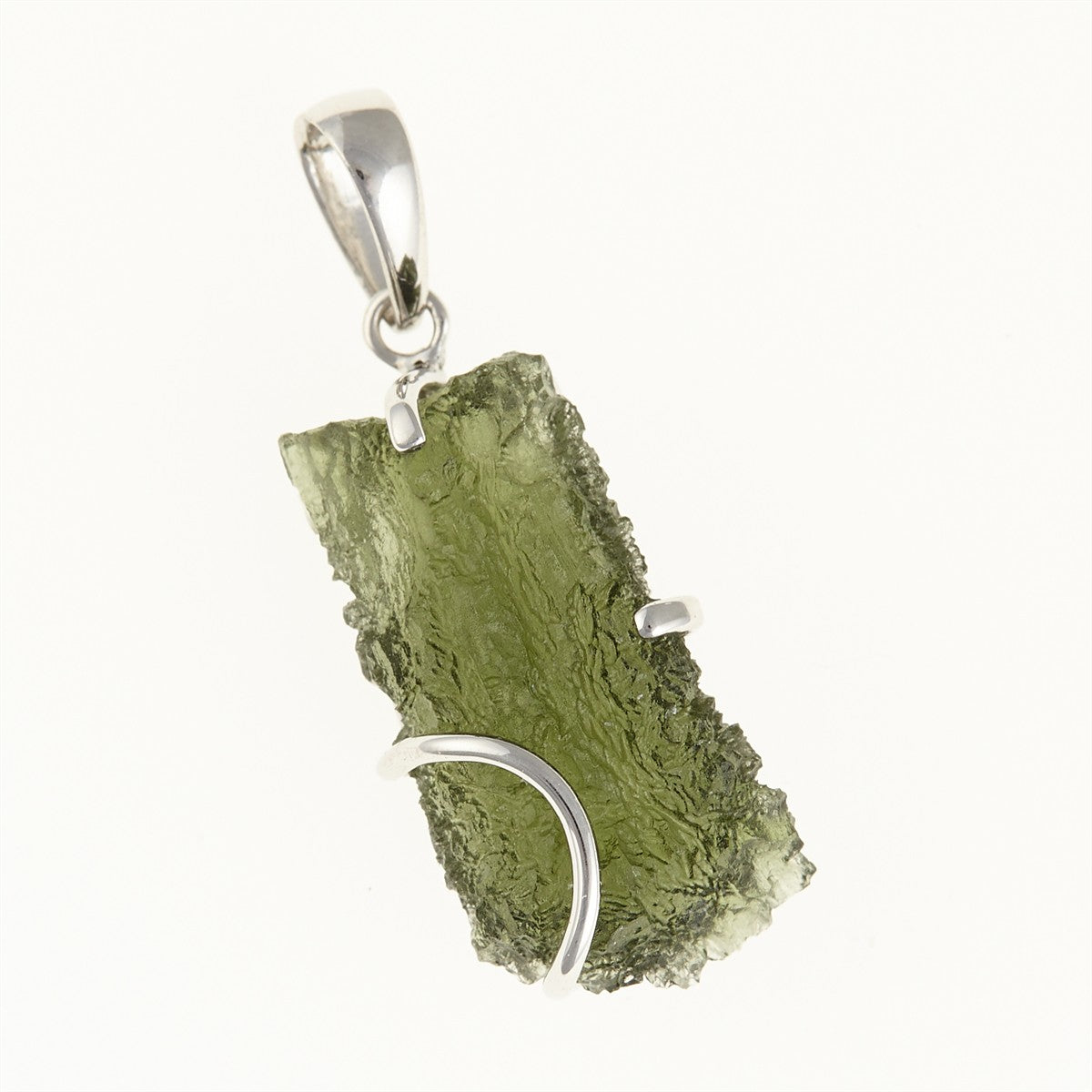 Silver pendant with a moldavite SM12013