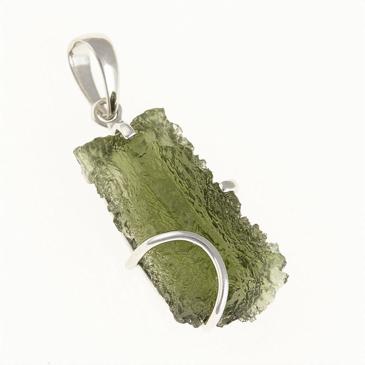 Silver pendant with a moldavite SM12013