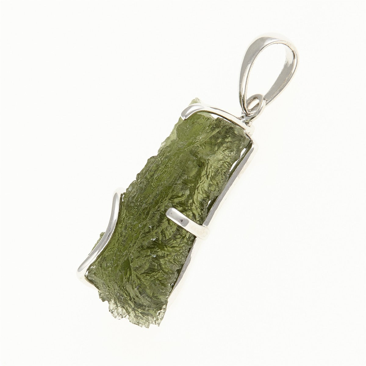 Silver pendant with a moldavite SM12013