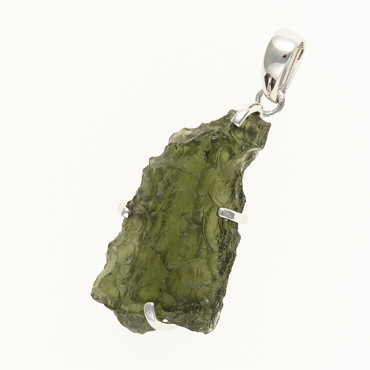 Silver pendant with a moldavite SM12021