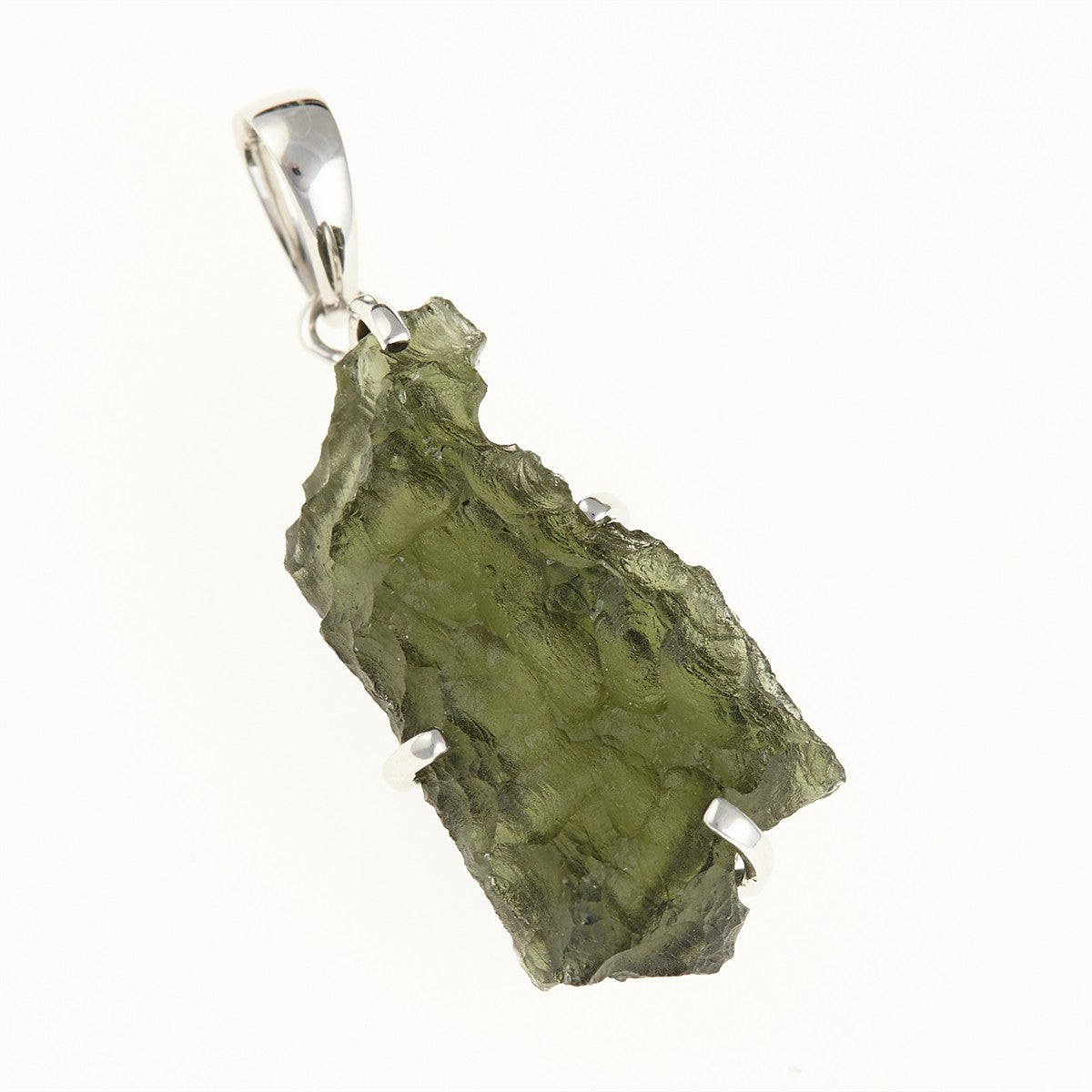 Silver pendant with a moldavite SM12021