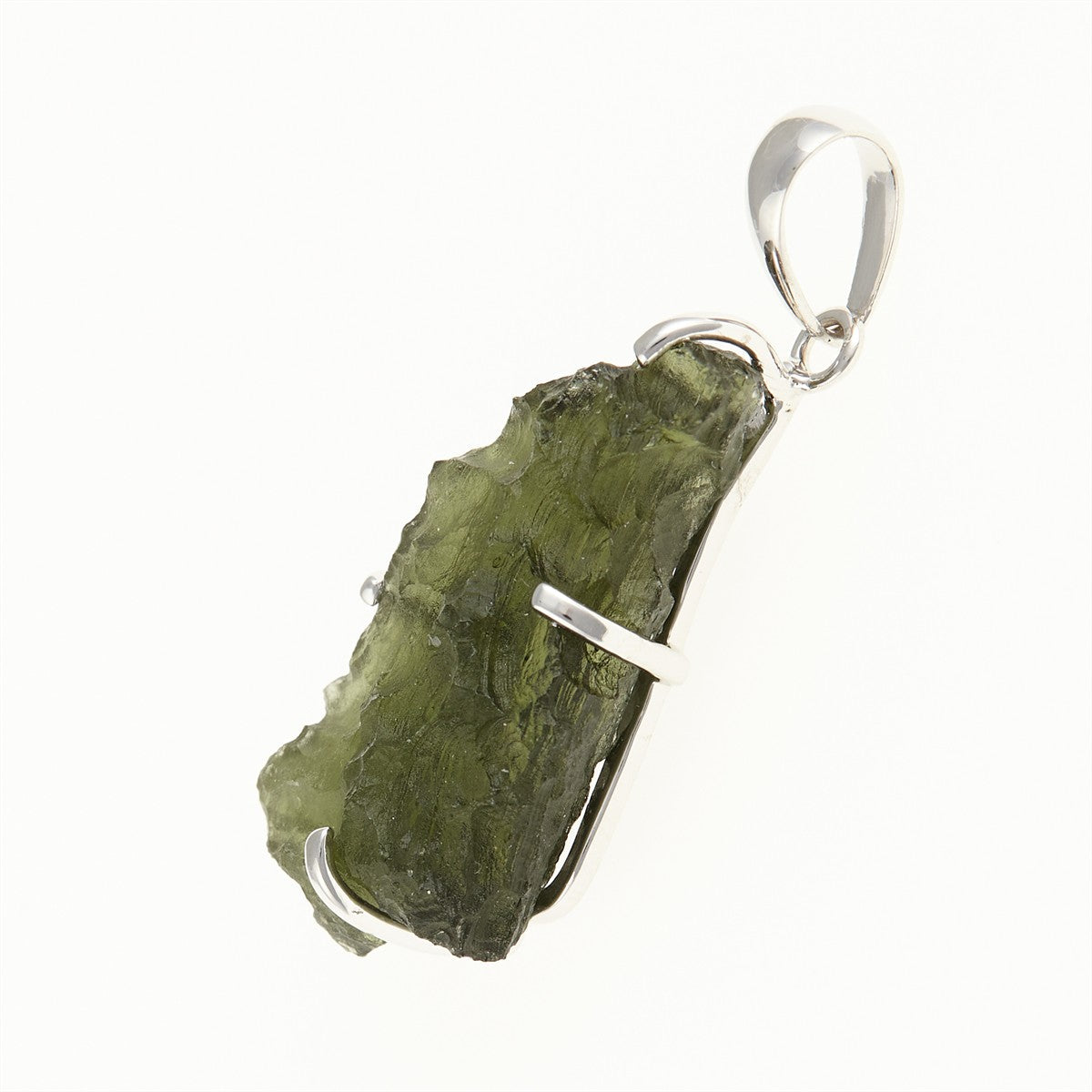 Silver pendant with a moldavite SM12021