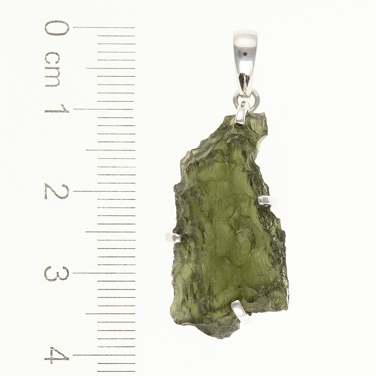 Silver pendant with a moldavite SM12021