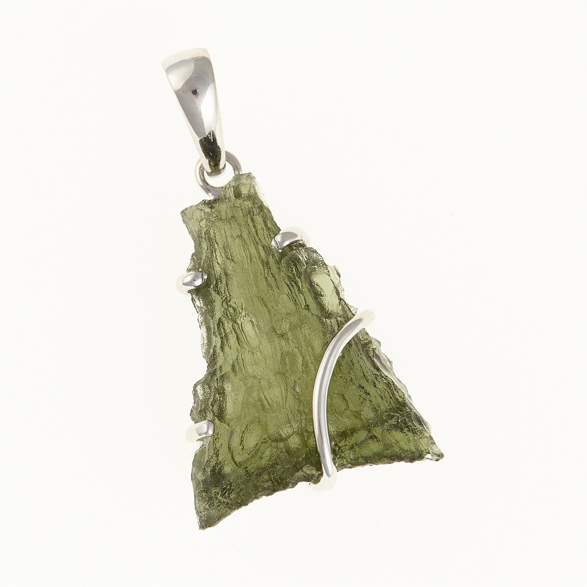 Silver pendant with a moldavite SM12027