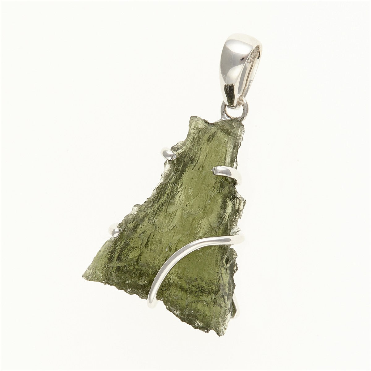 Silver pendant with a moldavite SM12027