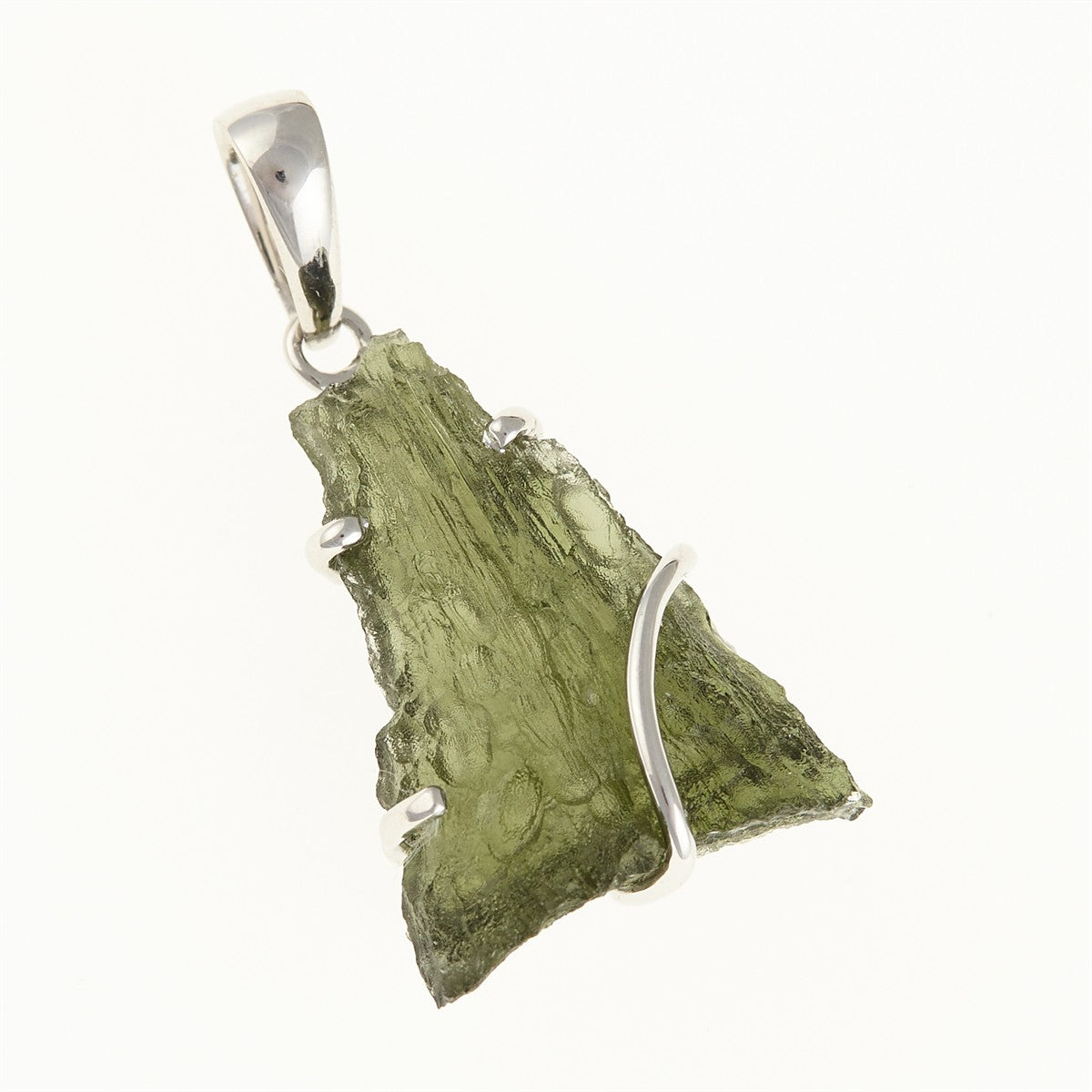 Silver pendant with a moldavite SM12027