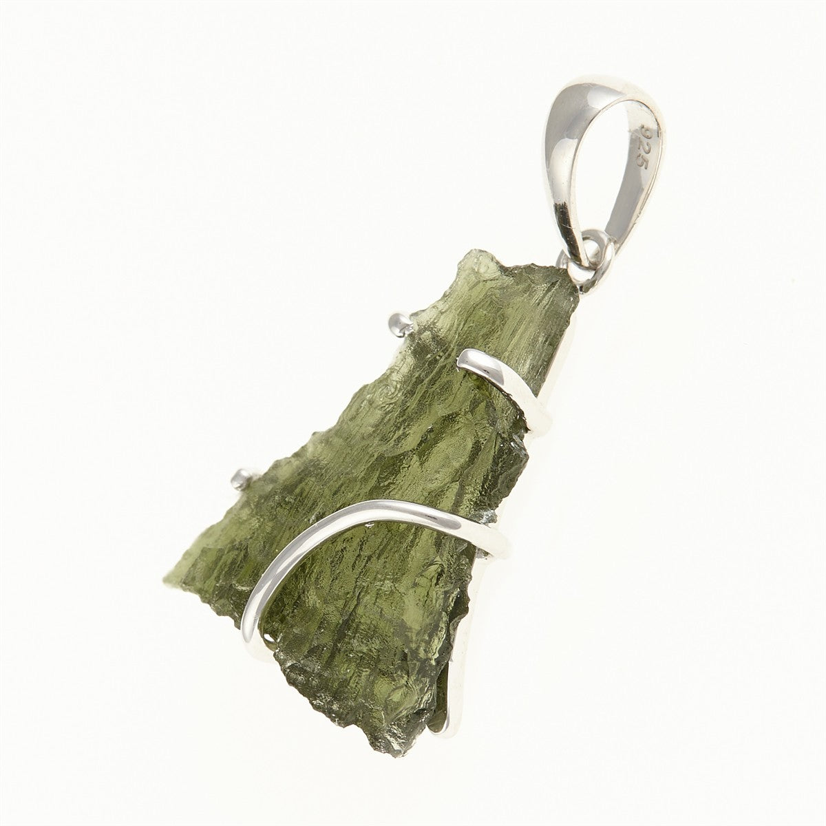 Silver pendant with a moldavite SM12027