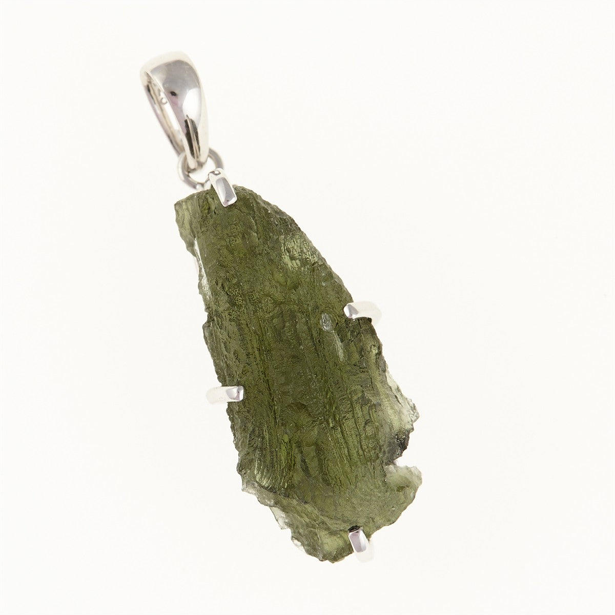 Silver pendant with a moldavite SM12029
