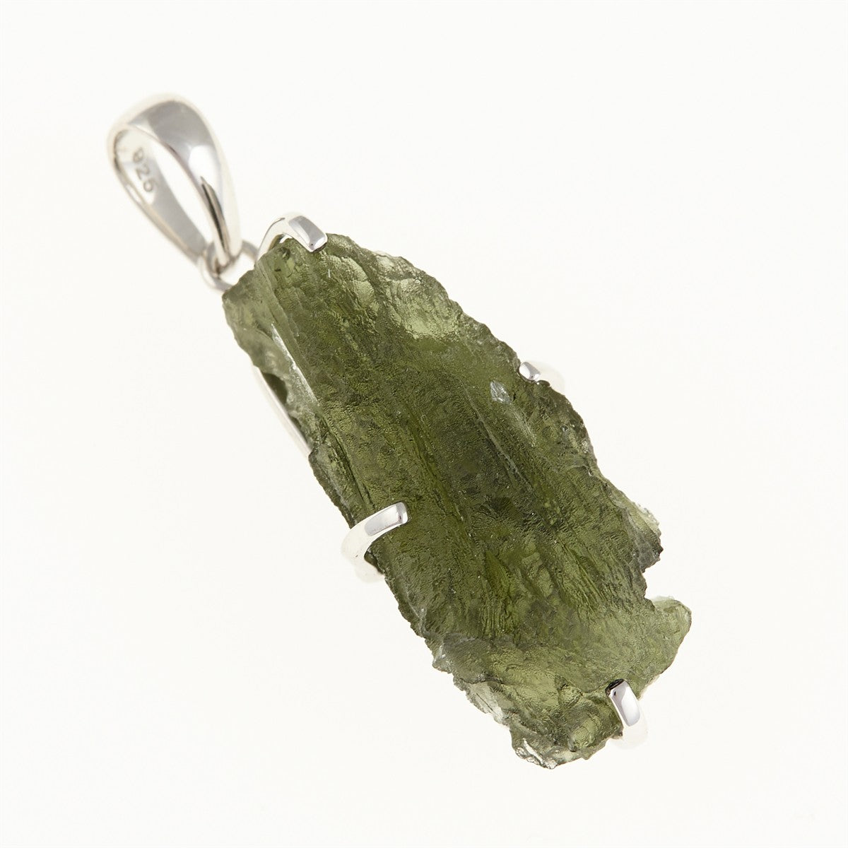 Silver pendant with a moldavite SM12029