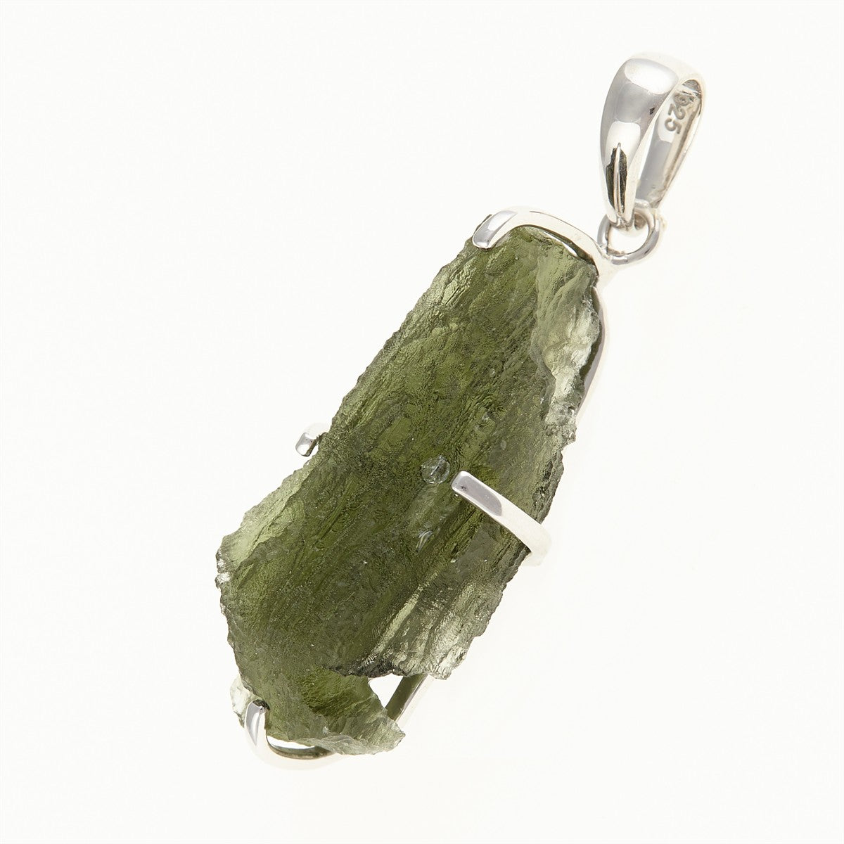 Silver pendant with a moldavite SM12029