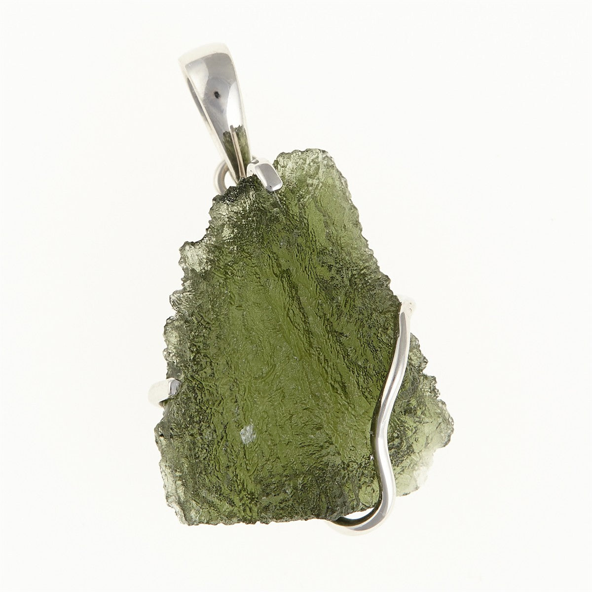 Silver pendant with a moldavite SM12031