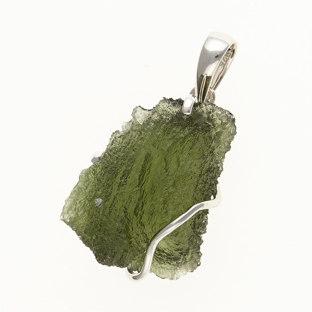 Silver pendant with a moldavite SM12031