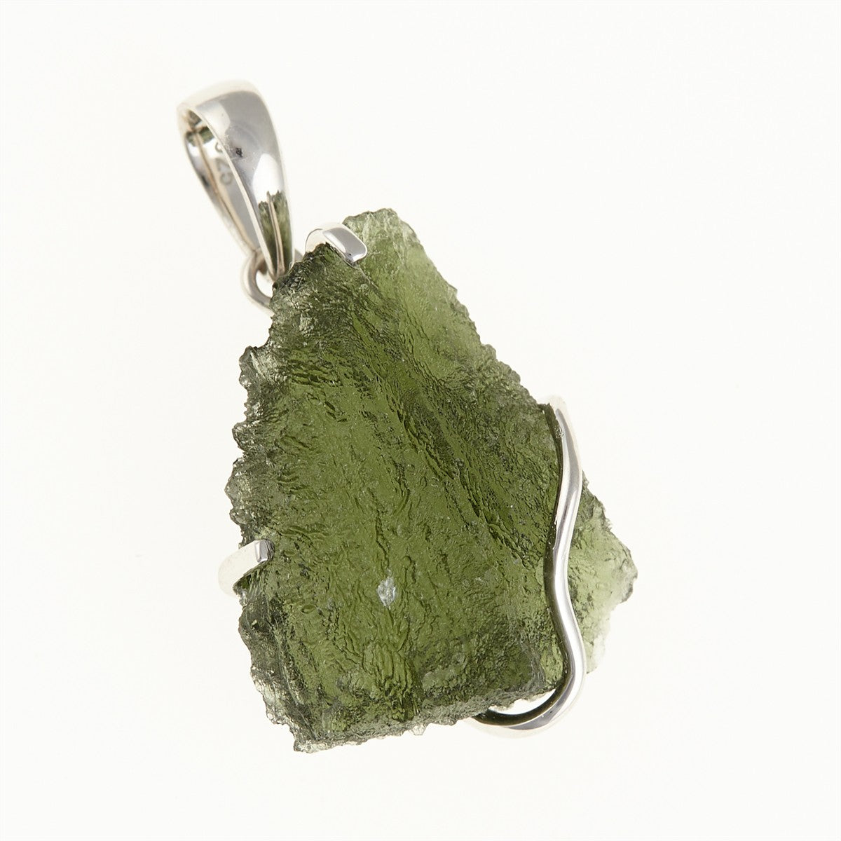 Silver pendant with a moldavite SM12031