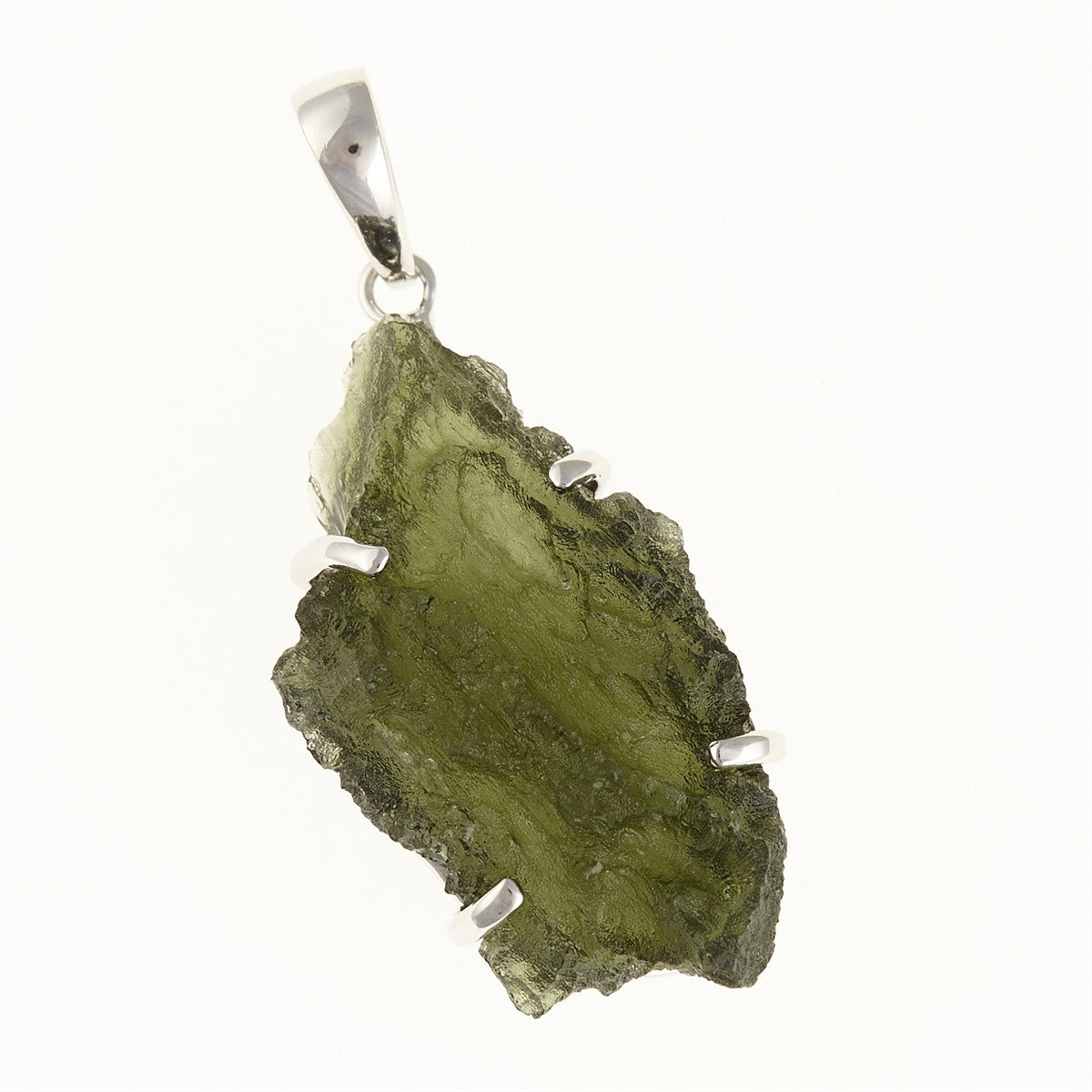 Silver pendant with a moldavite SM12033