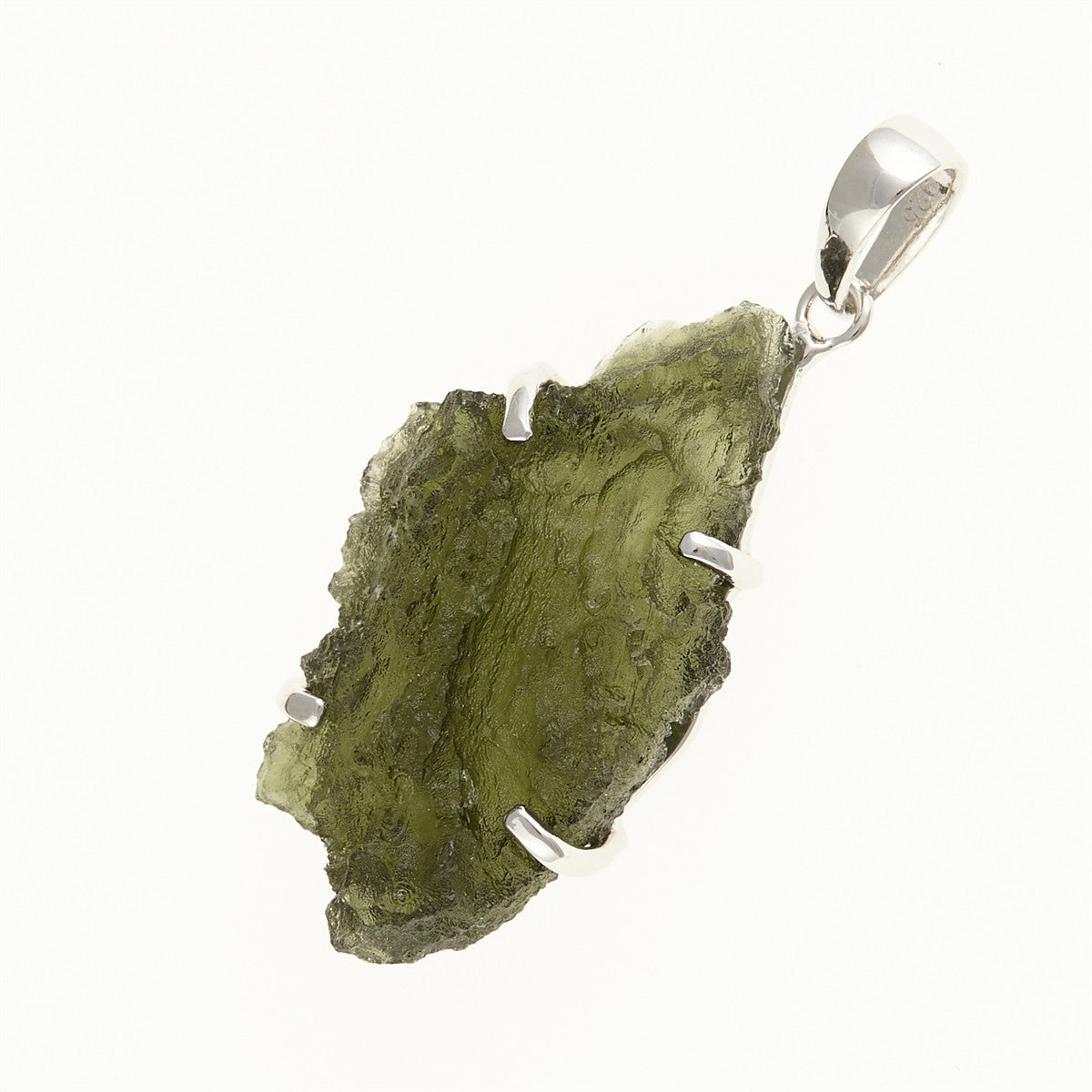 Silver pendant with a moldavite SM12033