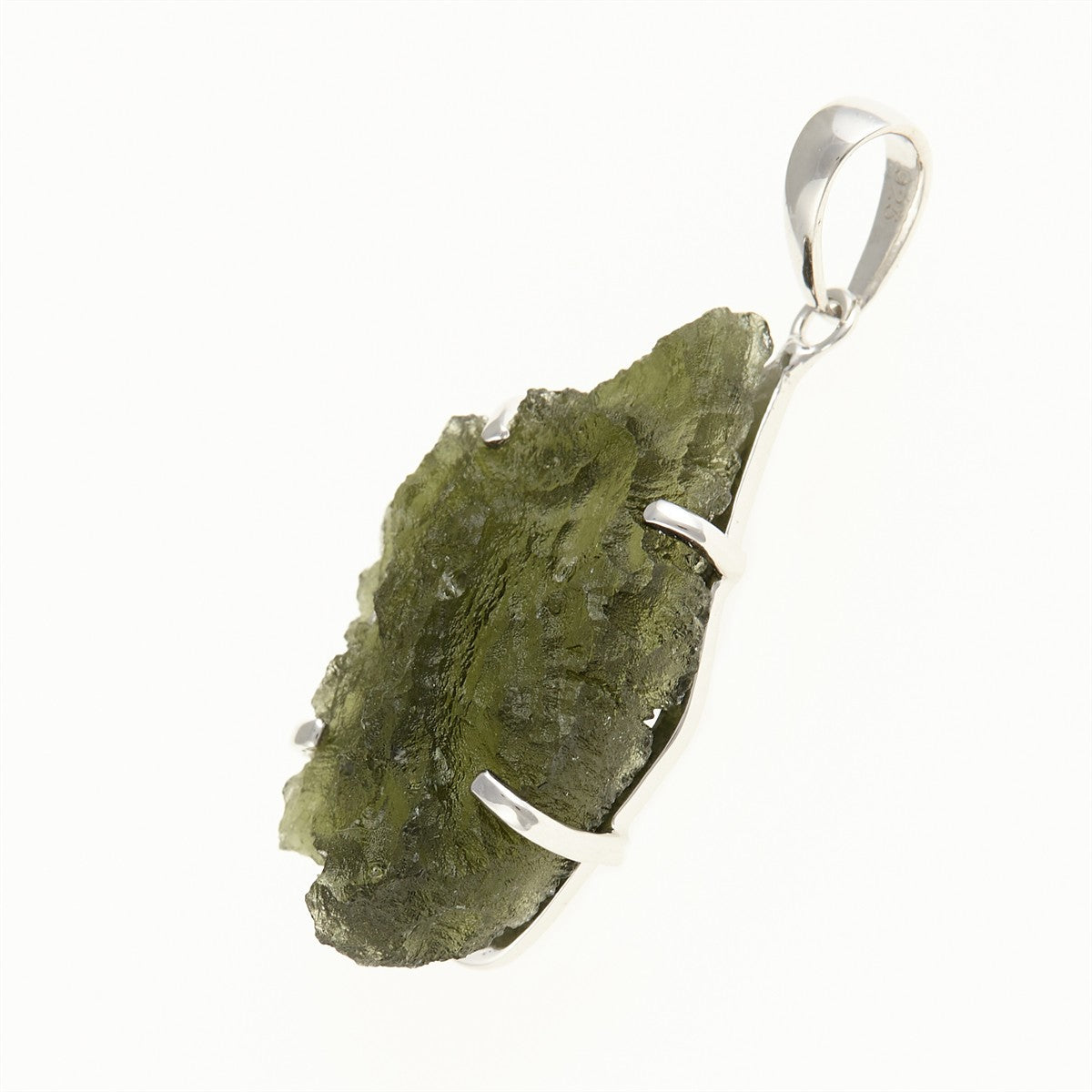 Silver pendant with a moldavite SM12033
