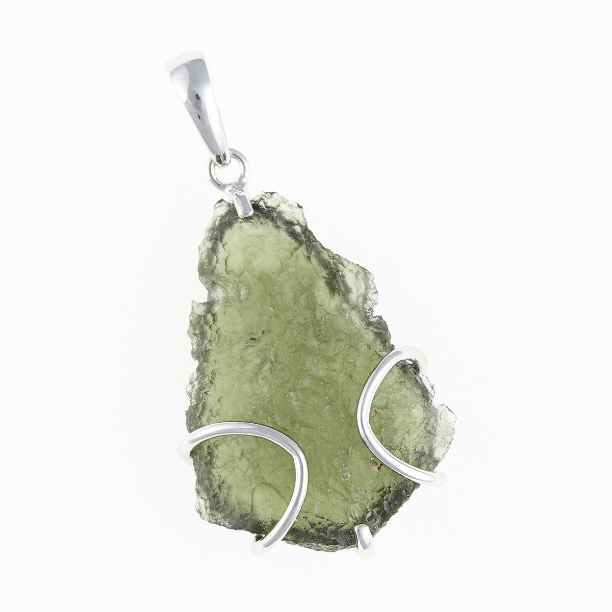 Silver pendant with a moldavite SM12046