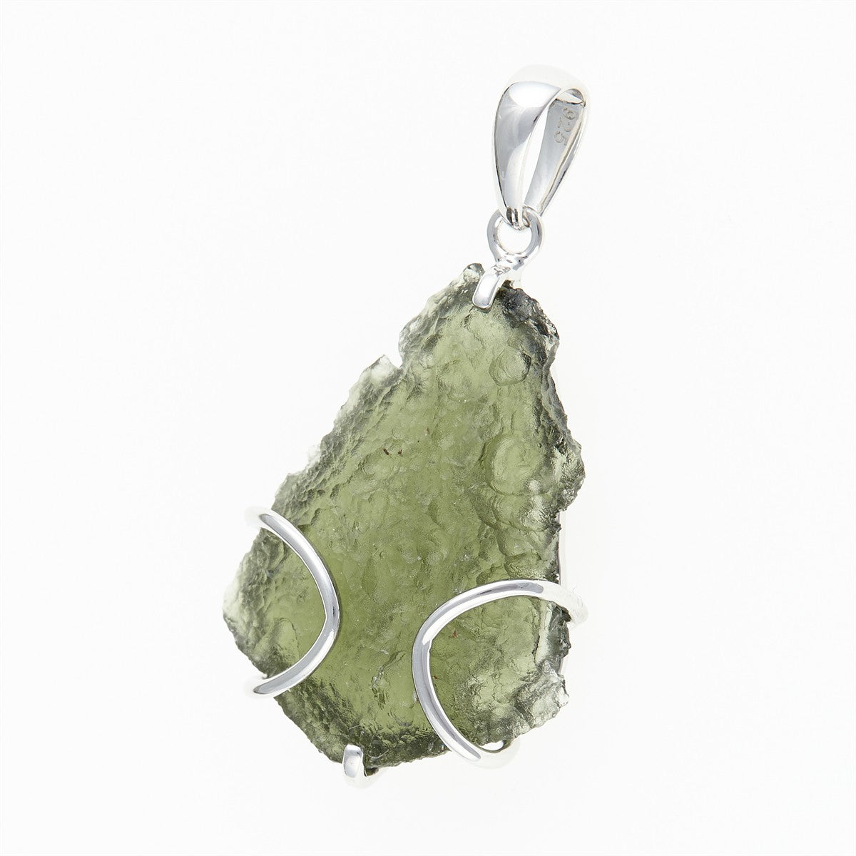Silver pendant with a moldavite SM12046