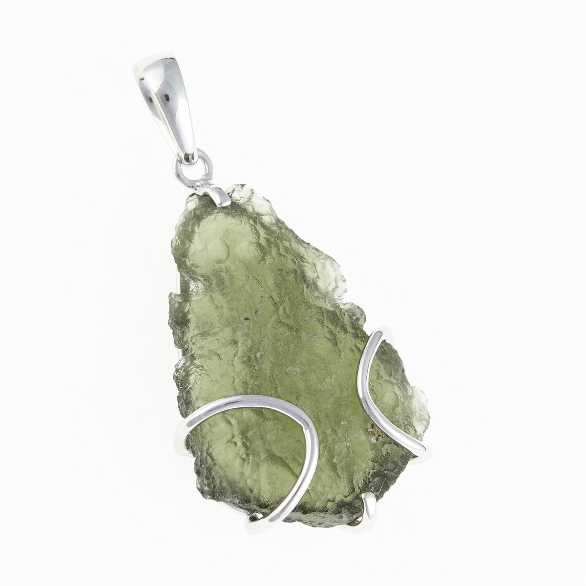 Silver pendant with a moldavite SM12046