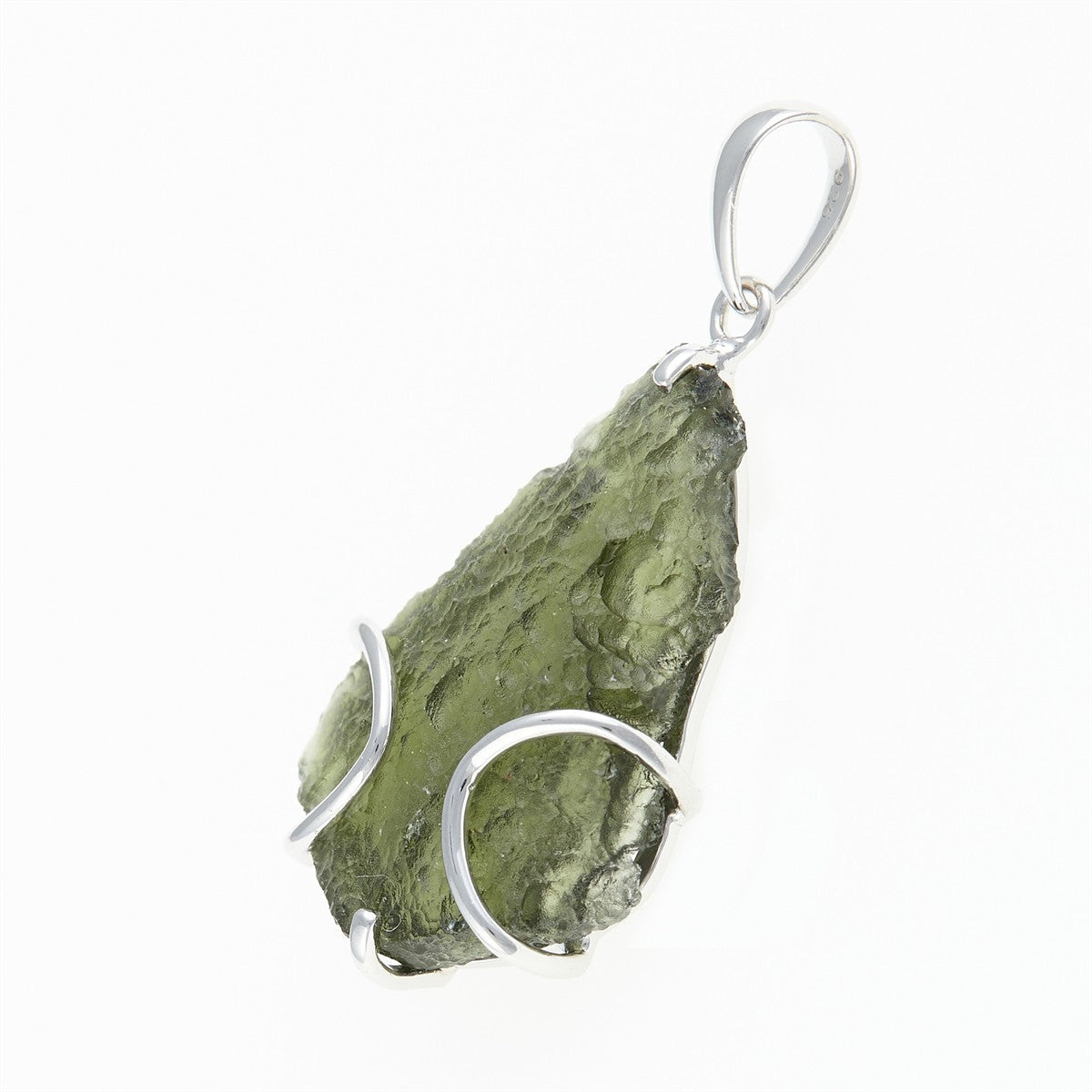 Silver pendant with a moldavite SM12046