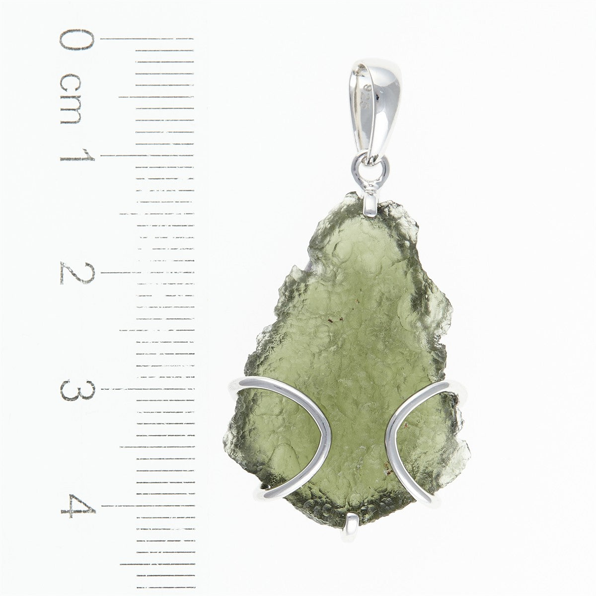 Silver pendant with a moldavite SM12046