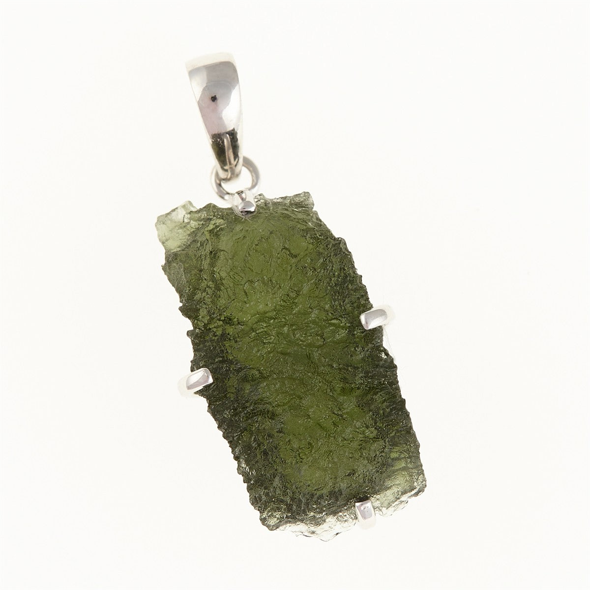 Silver pendant with a moldavite SM12055