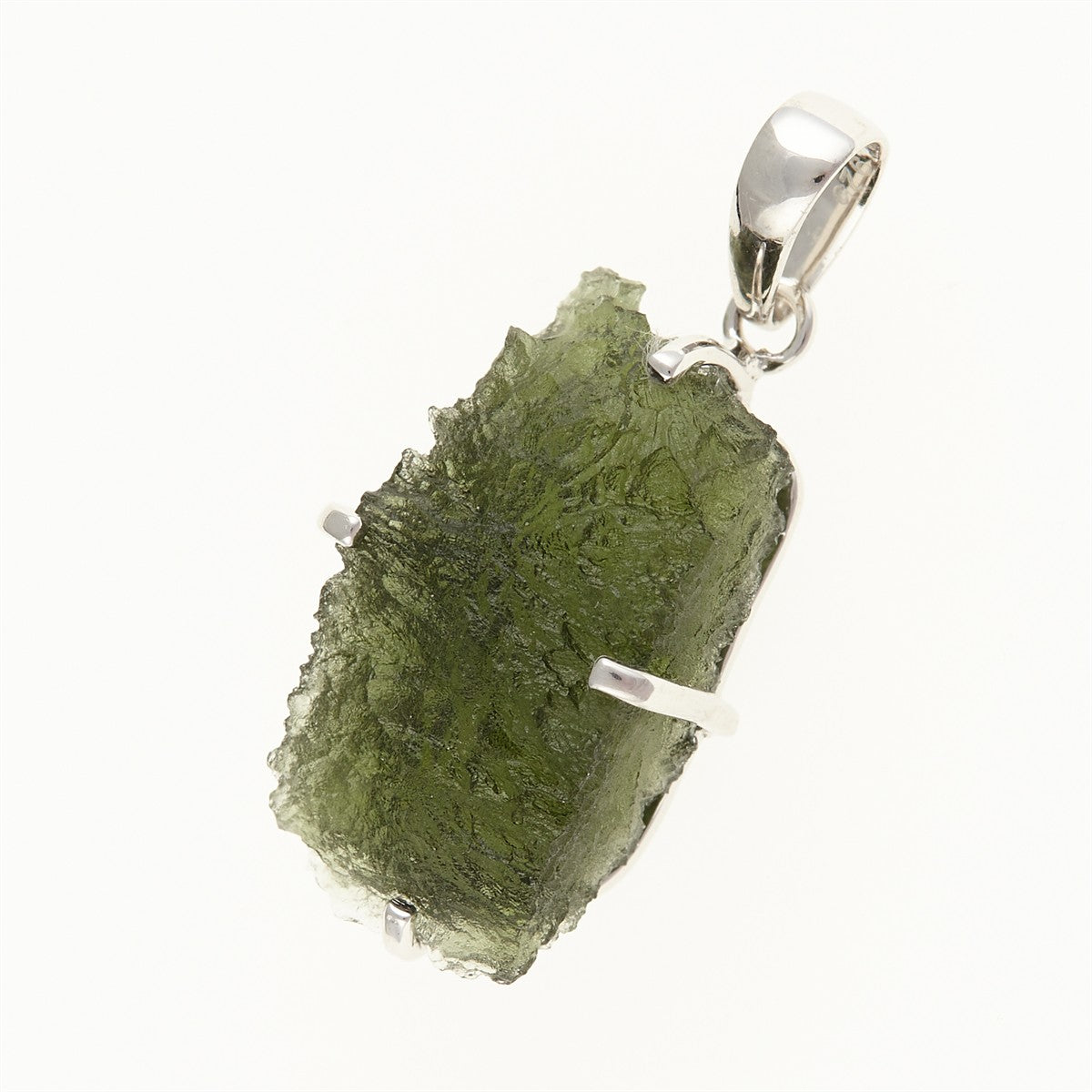 Silver pendant with a moldavite SM12055