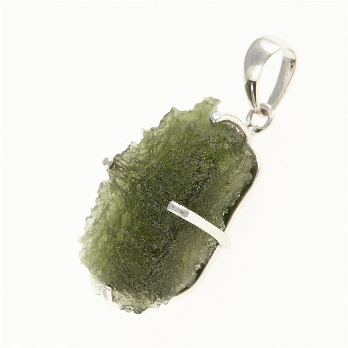 Silver pendant with a moldavite SM12055