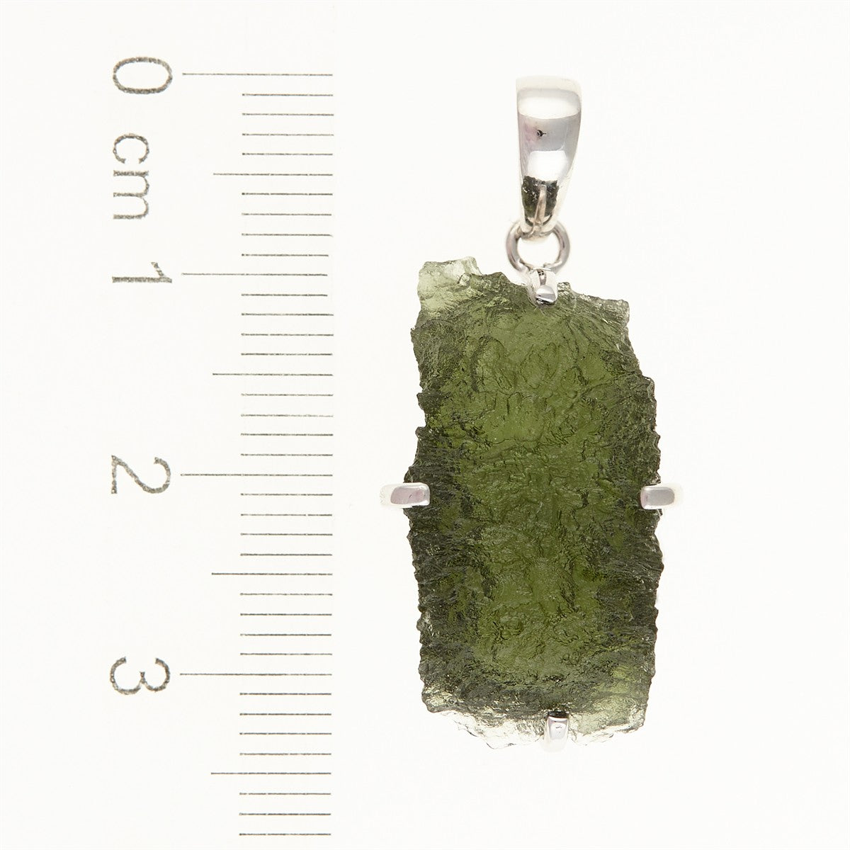 Silver pendant with a moldavite SM12055