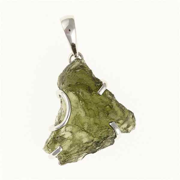 Ciondolo in argento con codice moldavite SM12057