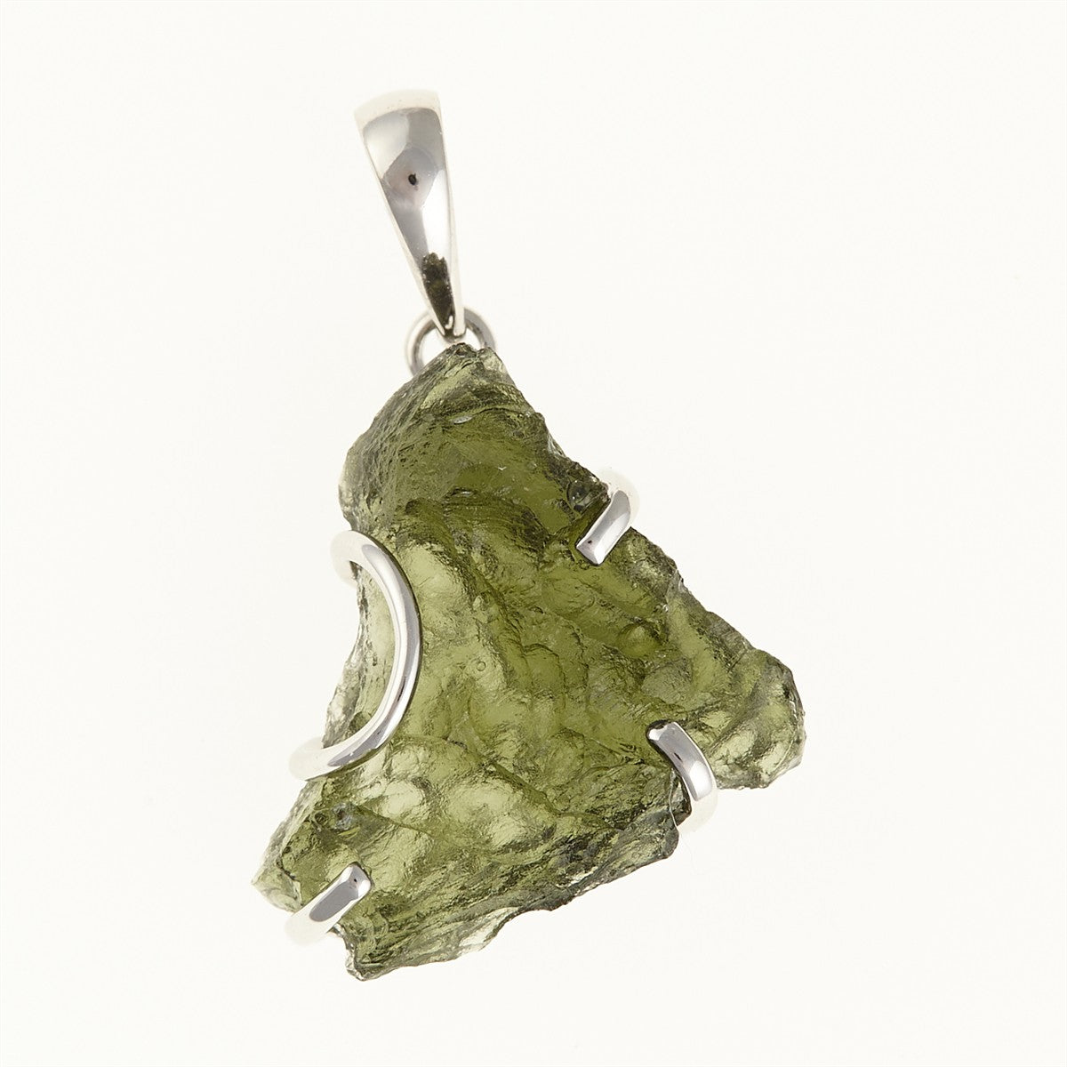 Silver pendant with a moldavite SM12057