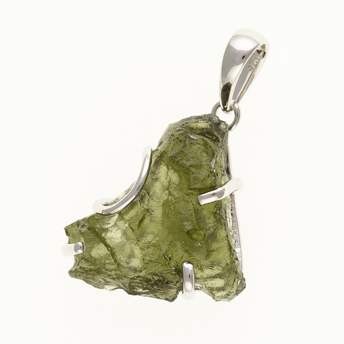 Silver pendant with a moldavite SM12057