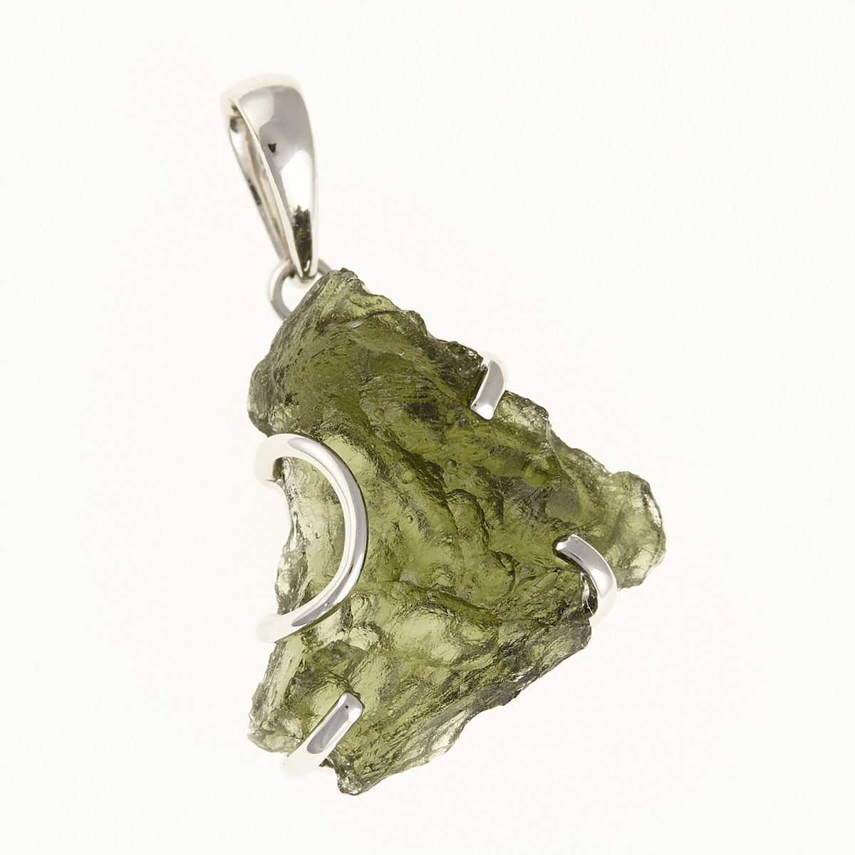 Silver pendant with a moldavite SM12057
