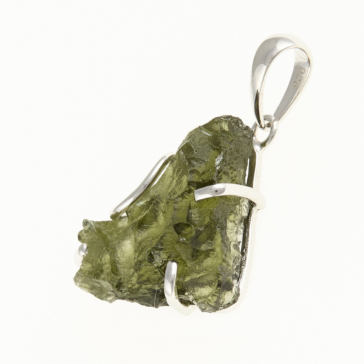 Silver pendant with a moldavite SM12057