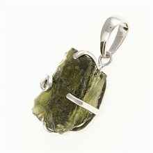 Ciondolo in argento con codice moldavite SM12059